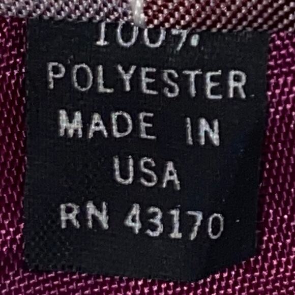 Vtg Sears Neck Tie Red Gray Diagonal Stripe USA 59x3 Polyester Preppy Collegiate - Picture 5 of 7